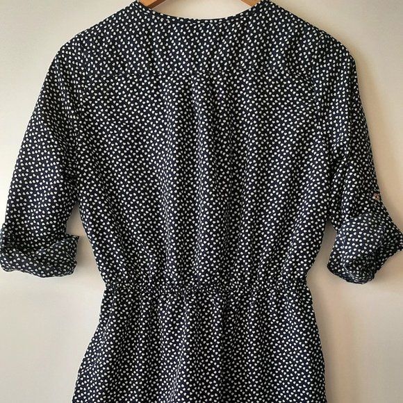 Stella Tweed Heart Print Blouse - Navy - Size Small - Picture 3 of 6